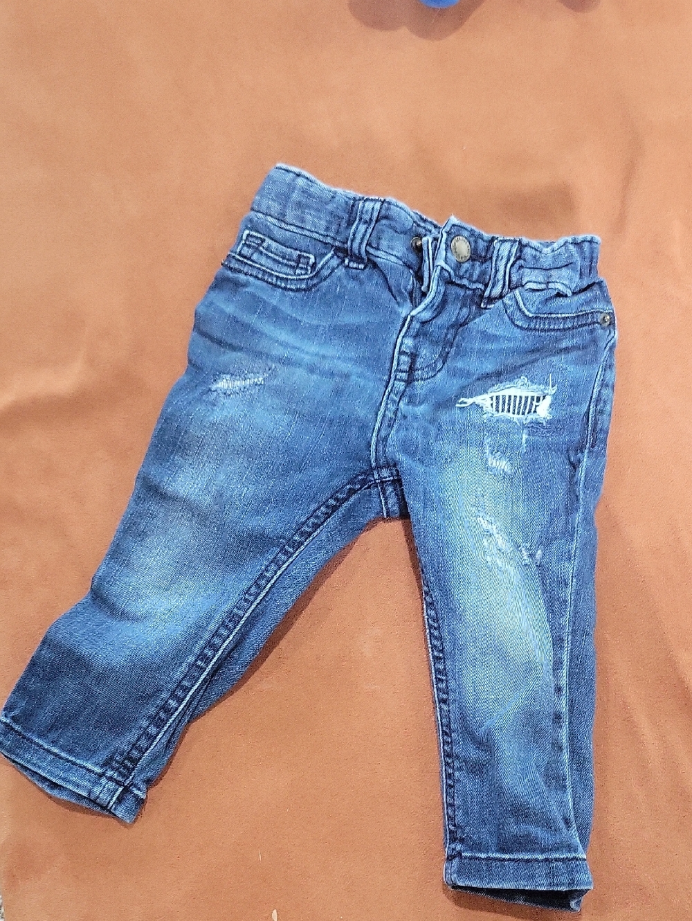 Kids Distressed Blue Denim Jeans - OshKosh